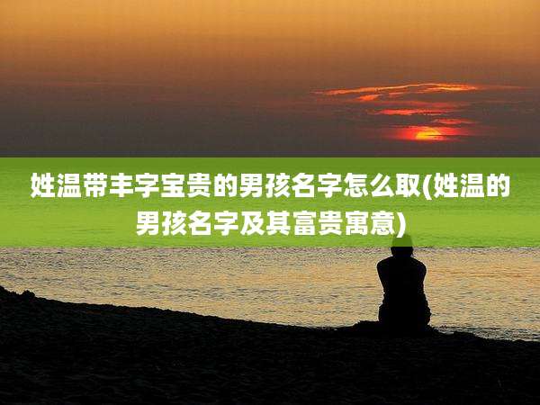 姓温带丰字宝贵的男孩名字怎么取(姓温的男孩名字及其富贵寓意)