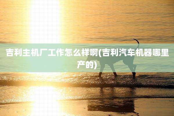 吉利主机厂工作怎么样啊(吉利汽车机器哪里产的)