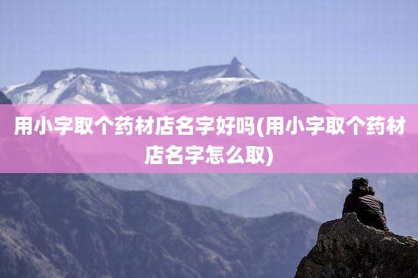 用小字取个药材店名字好吗(用小字取个药材店名字怎么取)