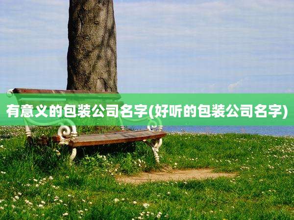 有意义的包装公司名字(好听的包装公司名字)