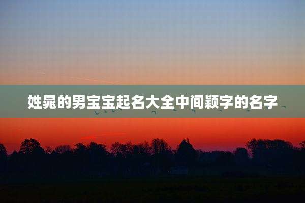 姓晁的男宝宝起名大全中间颖字的名字