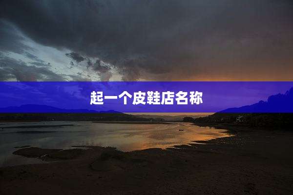 起一个皮鞋店名称