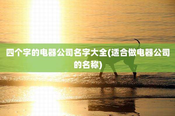 四个字的电器公司名字大全(适合做电器公司的名称)
