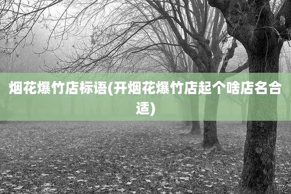 烟花爆竹店标语(开烟花爆竹店起个啥店名合适)