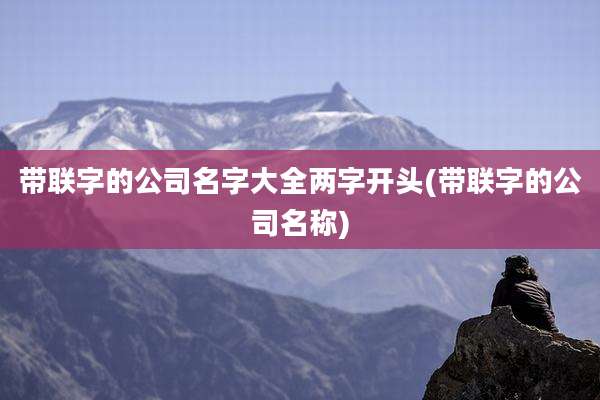 带联字的公司名字大全两字开头(带联字的公司名称)
