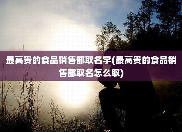 最高贵的食品销售部取名字(最高贵的食品销售部取名怎么取)