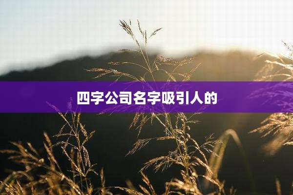四字公司名字吸引人的