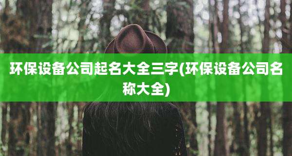 环保设备公司起名大全三字(环保设备公司名称大全)