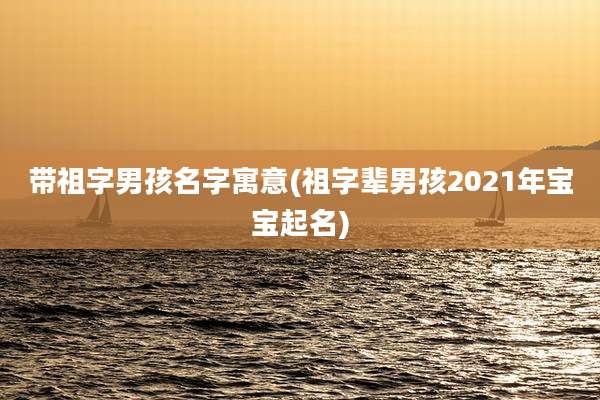 带祖字男孩名字寓意(祖字辈男孩2021年宝宝起名)