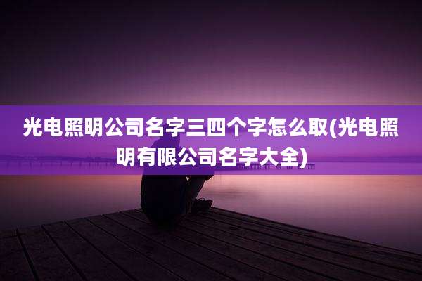 光电照明公司名字三四个字怎么取(光电照明有限公司名字大全)