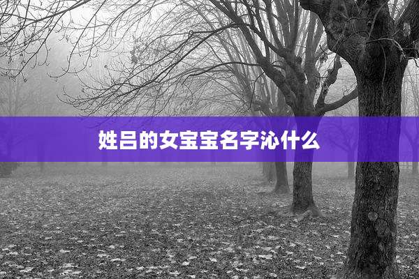 姓吕的女宝宝名字沁什么