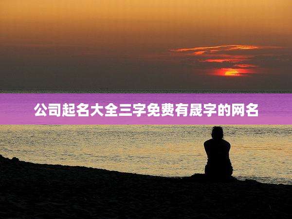 公司起名大全三字免费有晟字的网名