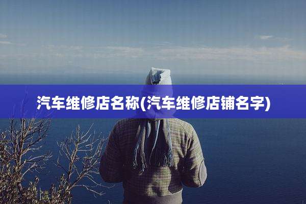 汽车维修店名称(汽车维修店铺名字)