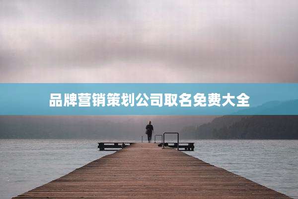 品牌营销策划公司取名免费大全