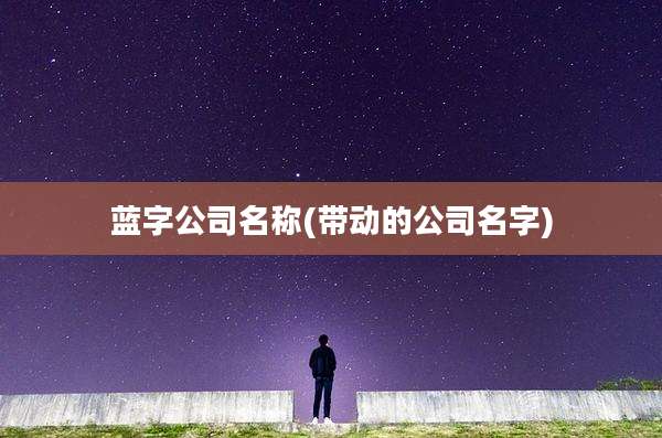 蓝字公司名称(带动的公司名字)