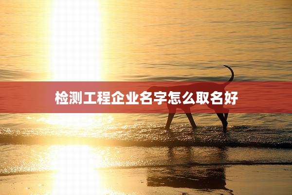 检测工程企业名字怎么取名好