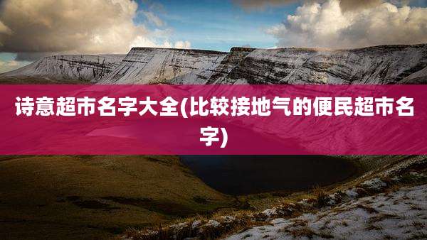 诗意超市名字大全(比较接地气的便民超市名字)