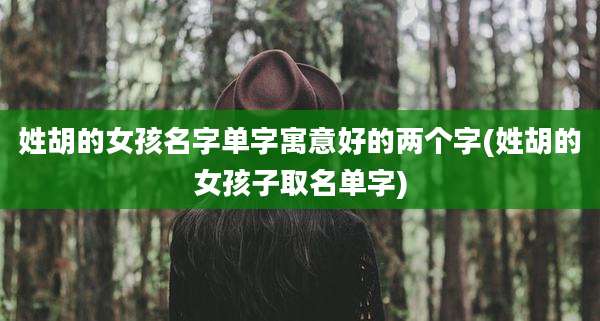 姓胡的女孩名字单字寓意好的两个字(姓胡的女孩子取名单字)