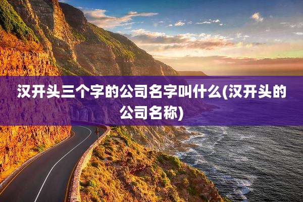 汉开头三个字的公司名字叫什么(汉开头的公司名称)