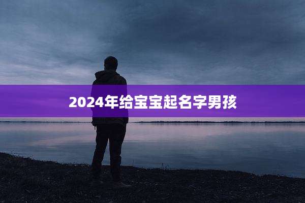 2024年给宝宝起名字男孩