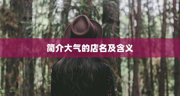 简介大气的店名及含义