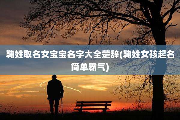 鞠姓取名女宝宝名字大全楚辞(鞠姓女孩起名简单霸气)