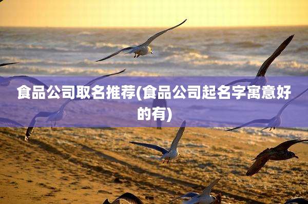 食品公司取名推荐(食品公司起名字寓意好的有)