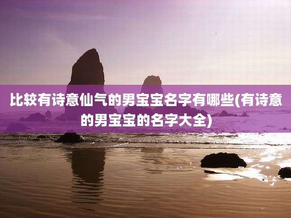 比较有诗意仙气的男宝宝名字有哪些(有诗意的男宝宝的名字大全)