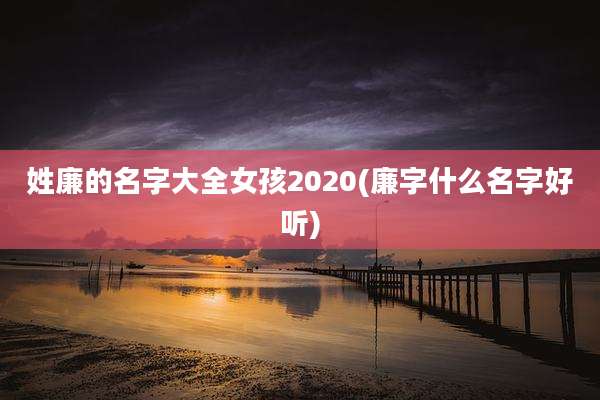 姓廉的名字大全女孩2020(廉字什么名字好听)