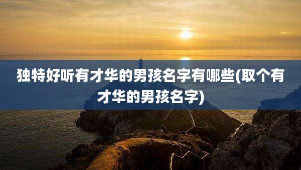 独特好听有才华的男孩名字有哪些(取个有才华的男孩名字)
