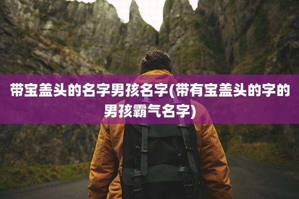 带宝盖头的名字男孩名字(带有宝盖头的字的男孩霸气名字)