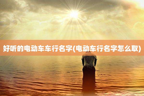 好听的电动车车行名字(电动车行名字怎么取)