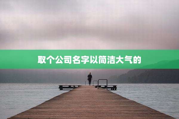 取个公司名字以简洁大气的