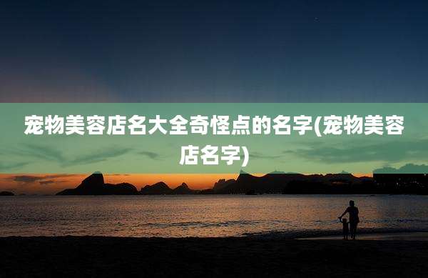 宠物美容店名大全奇怪点的名字(宠物美容店名字)
