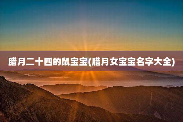 腊月二十四的鼠宝宝(腊月女宝宝名字大全)