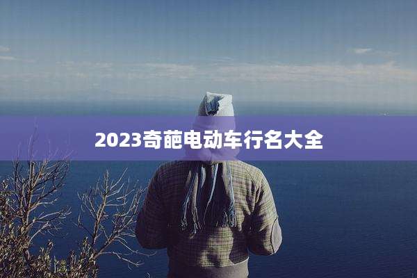 2023奇葩电动车行名大全