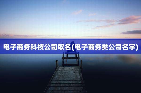 电子商务科技公司取名(电子商务类公司名字)