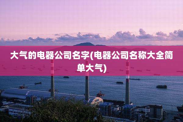 大气的电器公司名字(电器公司名称大全简单大气)