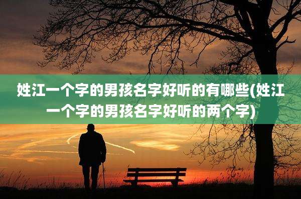 姓江一个字的男孩名字好听的有哪些(姓江一个字的男孩名字好听的两个字)