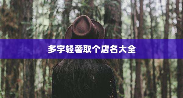 多字轻奢取个店名大全