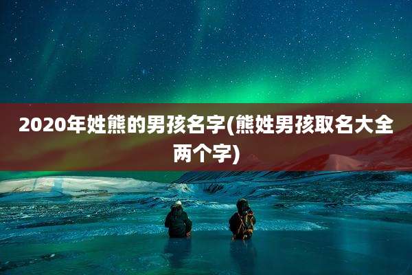 2020年姓熊的男孩名字(熊姓男孩取名大全两个字)
