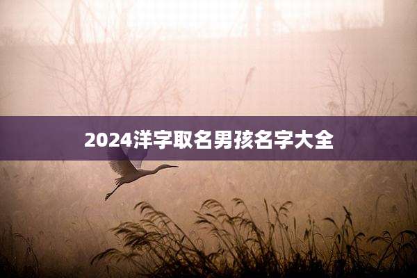 2024洋字取名男孩名字大全