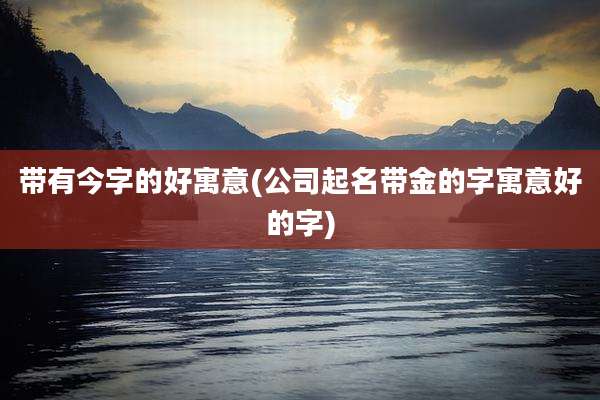 带有今字的好寓意(公司起名带金的字寓意好的字)
