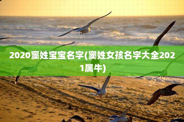 2020窦姓宝宝名字(窦姓女孩名字大全2021属牛)