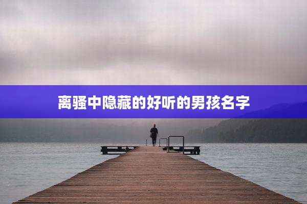 离骚中隐藏的好听的男孩名字
