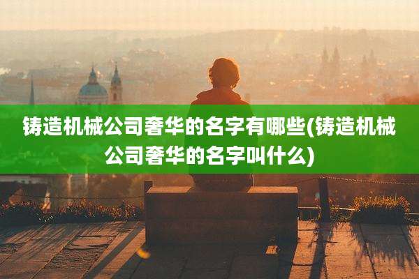 铸造机械公司奢华的名字有哪些(铸造机械公司奢华的名字叫什么)