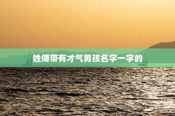 姓傅带有才气男孩名字一字的