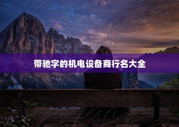 带驰字的机电设备商行名大全