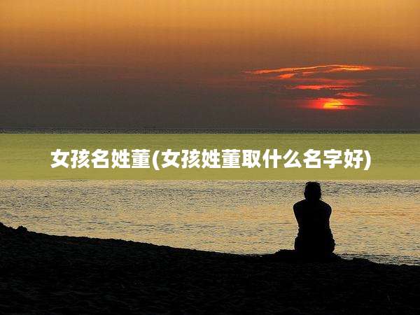 女孩名姓董(女孩姓董取什么名字好)