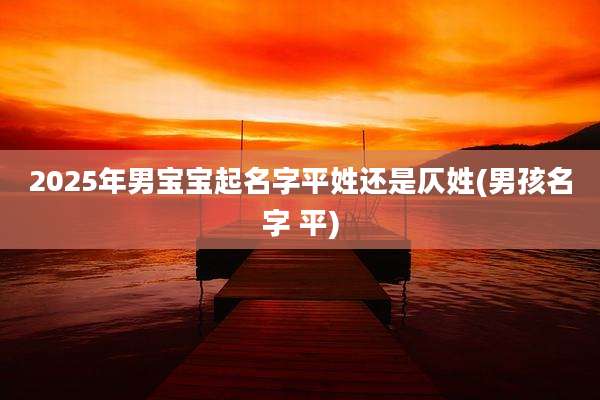 2025年男宝宝起名字平姓还是仄姓(男孩名字 平)
